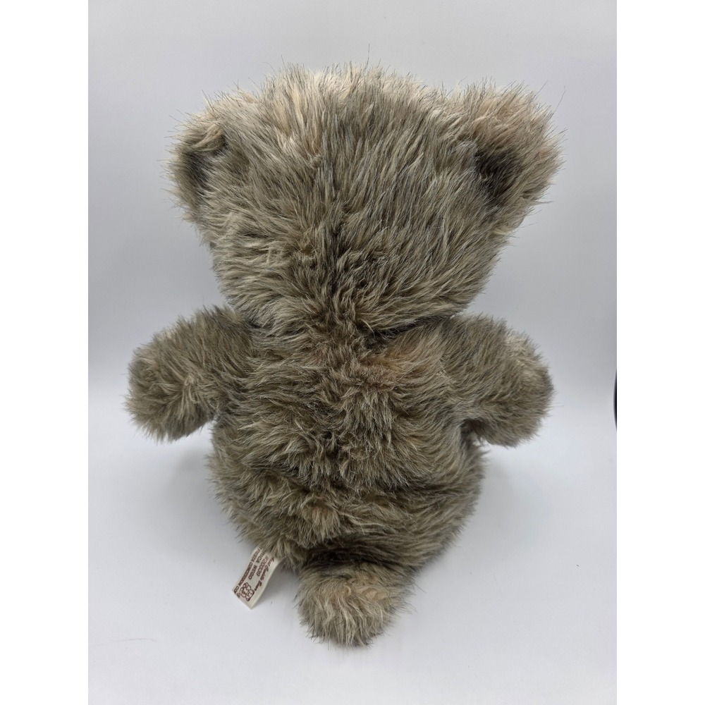 Vintage 1991 Fiesta Concession Cuddle Bear Brown Shaggy Plush Floral Bow 15" - Picture 2 of 4